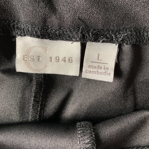 C Est 1946 Women's Black Capri Wide Short Leg Dress Pants Size Large - Picture 4 of 8